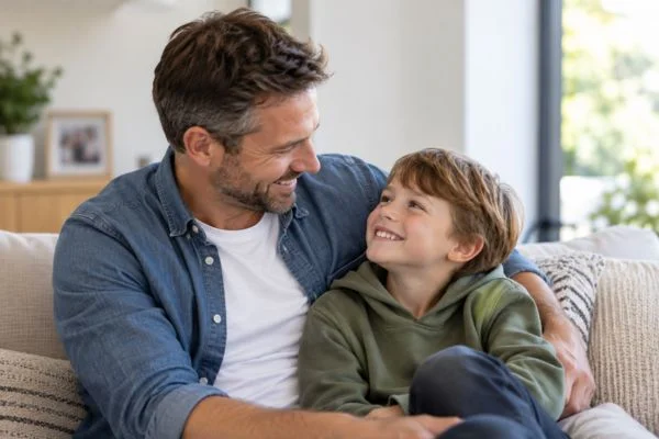 father and child happy - child maintenance mediation Oldham